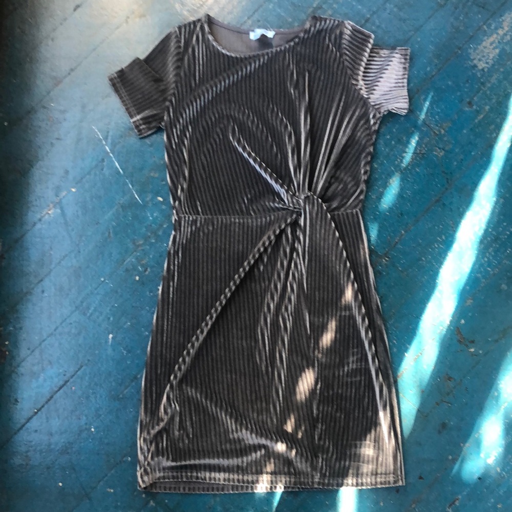 Silver knitted waist dress